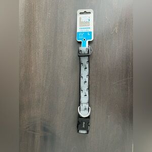 Blue and Gray Dog Collar with Flamingo Design